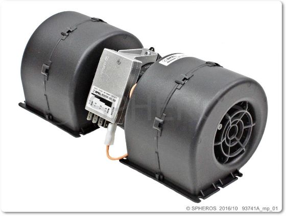 Billede af Radialblæser, dobbelt. 008-B45/I-02GR RA4VCV til aircondition systemer på bus og tog. 24 volt.
